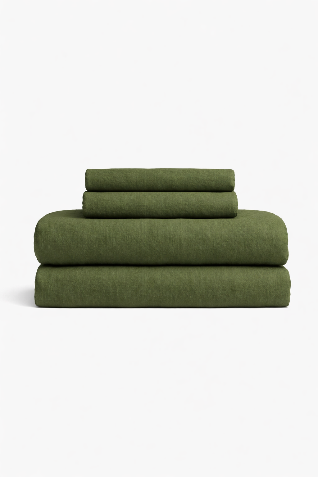 Forest Green Linen Bedding Set