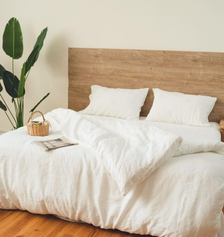 Chalk Linen Bedding Set