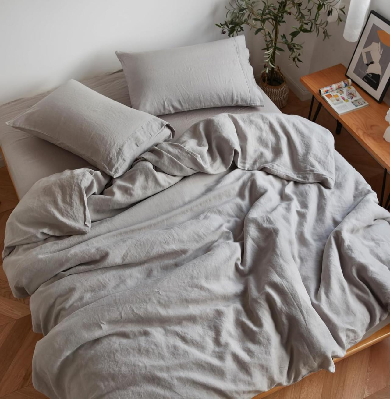 Dove Linen Bedding Set