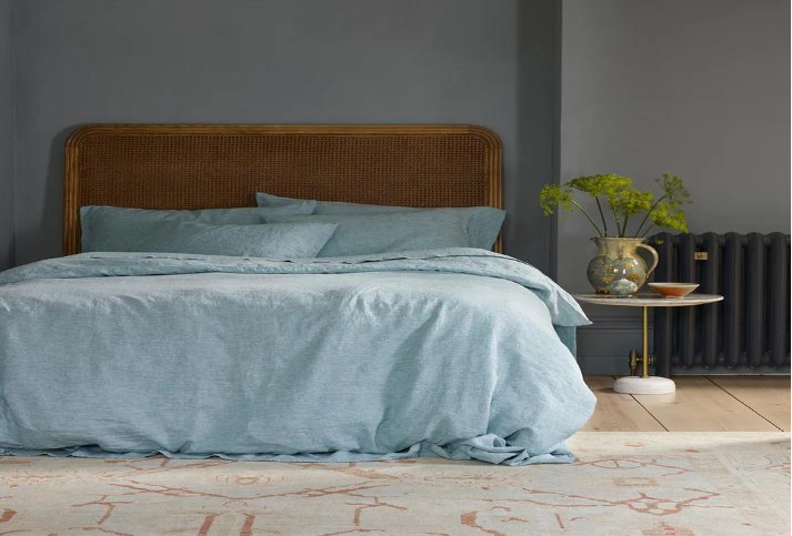 Mist Chambray Linen Bedding Set