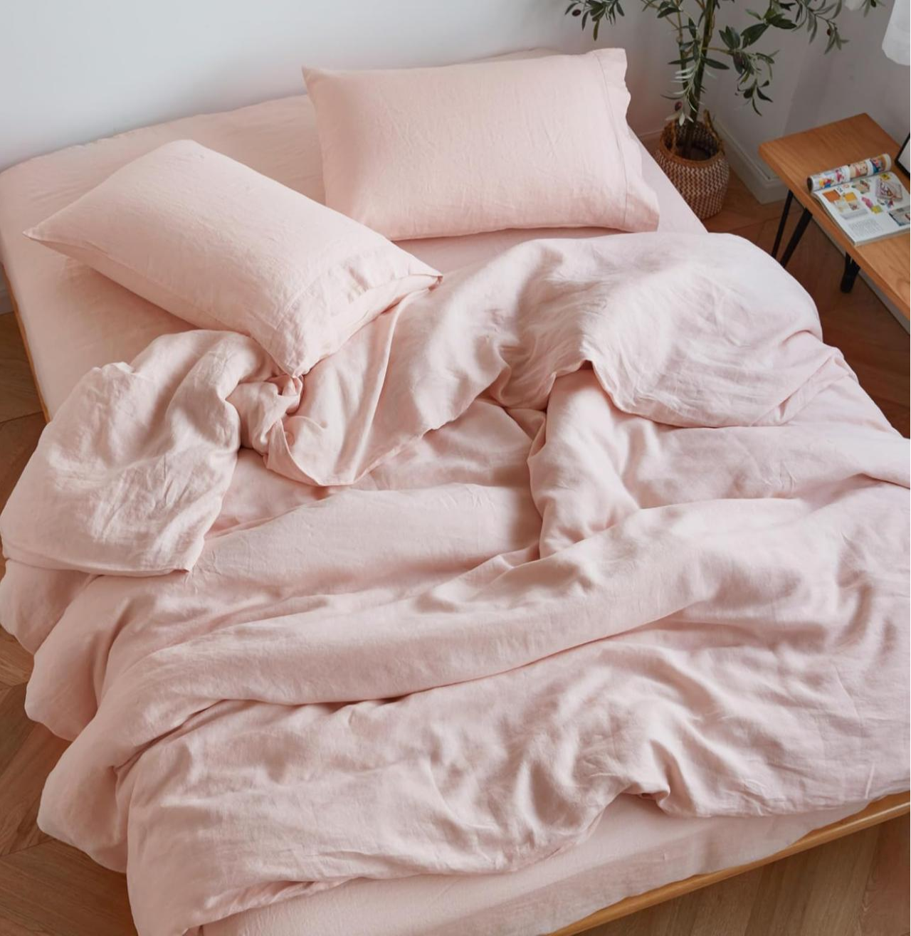 Blush Linen Bedding Set