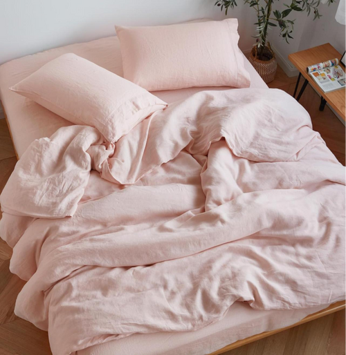 Blush Linen Bedding Set